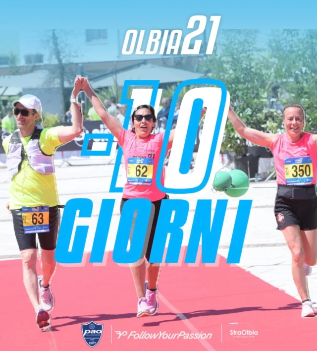 🚨 -10 giorni a Olbia21
Stai ancora aspettando il momento giusto per iscriverti?
Il momento è ADESSO.

📅 Le iscrizioni online per la 10K e la 21K chiudono il 28 aprile alle ore 21:00.
Dopo quella data, niente più scuse: o ci sei… o ti tocca aspettare un anno.

✅ Maglia tecnica
✅ Medaglia finisher
✅ Percorso spettacolare
Non rimandare. Prendi il tuo posto su www.olbia21.it

👟 StraOlbia 7,3 km?
Tranquillo, puoi iscriverti ancora:
📍 Presso SportIT Olbia – Viale Aldo Moro
📍 Oppure direttamente al village in Piazza Crispi il 3 e 4 maggio!

Qualunque sia la tua distanza, fallo per te.
Corri, cammina, partecipa. Ma fallo ora.

#Olbia21 #StraOlbia #UltimiGiorni #MezzaMaratona #10KChallenge #RunOlbia #IscrizioniAperte #NessunaScusa #CorrereFaBene #BenessereInMovimento