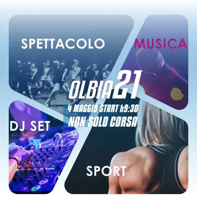 🔥 Non è solo una gara… è uno show a cielo aperto!
Domenica 4 maggio, la Olbia21 sarà una festa anche lungo il percorso: ogni chilometro sarà un concentrato di energia, musica e sorprese grazie ai tantissimi eventi collaterali!

💥 Per raccontarveli tutti, abbiamo preparato un carosello dedicato.
Ma voi, runner, avrete un privilegio unico: vivere ogni performance dal vivo, passo dopo passo, verso il traguardo.

🎶 Dai suoni coinvolgenti dei Tamara Quartet nel cuore della città
🕺 Alla ginnastica artistica di EvolutionGym, ai set di DJ Luca Deiana, al riscaldamento guidato da Daniele Perra, fino al saluto speciale dei chiattini di Tilibbas e dei Canottieri Olbia…
ogni presenza sarà lì per incoraggiarvi, motivarvi e caricarvi nei momenti decisivi.

✨ Emozione pura. Adrenalina vera.
Uno spettacolo che solo chi corre potrà vivere, metro dopo metro.

📍 Che tu stia partecipando alla StraOlbia, alla 10K o alla 21K,
ogni passo sarà parte di un evento indimenticabile.

#Olbia21 #EventiCollaterali #RunAndFeel #MusicaSullaStrada #OlbiaCorre #ShowOnTheRoad #RunningExperience #EnergyOnCourse #AdrenalinaInCorsa