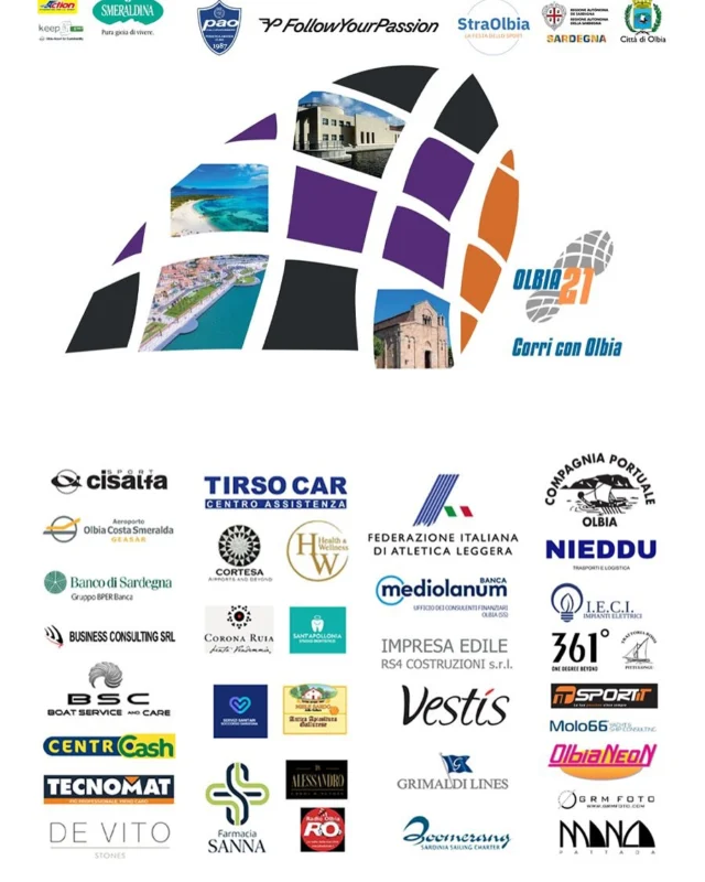 💙 GRAZIE A TUTTI!
Un successo collettivo chiamato Olbia21!
La seconda edizione della mezza maratona cittadina si chiude con una sola parola: grazie.

🙏 Un ringraziamento speciale va ai nostri Partner Istituzionali:
Comune di Olbia,
Regione Sardegna
e naturalmente ai Giudici e alla FIDAL Sardegna, per il prezioso supporto.

💪 Un grazie sentito agli associati della PAO motore silenzioso e instancabile di questa manifestazione
🙏 Grazie al nostro partner Followyourpassion, per averci accompagnato in tutti questi mesi di pianificazione
🌟 Grazie ai nostri Main Sponsor: RS4, Geasar, Keep-it, Vestis, Banco di Sardegna, Mediolanum – ufficio dei consulenti finanziari Olbia.
Grazie anche agli sponsor sostenitori: Centro Cash, Grimaldi, Boomerang Yacht & Service, BSC, Business Consulting, Nieddu Trasporti e Logistica, Tecnomat, De Vito, Cantine Corona Ruia, Compagnia Portuale, Studio Dentistico Sant’Appolonia, Manca Coltelli di Pattada, Tirso Car, Servizi Sanitari, Molo 66, Da Alessandro – Carni d’autore, Olbia Neon, I.E.C.I., Health & Wellness, Farmacia Sanna, Cortesa, Trattoria Rossi, SportitOlbia–361°, Antica Apicoltura Gallurese, AvisOlbia.
ProAction e Cisalfa Sport GRM Foto e Radio Olbia Web.

🎉 A rendere l’evento ancora più speciale sono stati gli eventi collaterali:
centro cinofilo Zomi di Valentina Langiu, Daniele Perra per il riscaldamento
DJ Luca Deiana, Tamara Quartet, Simo e Sere Twins, Valeria e il collettivo di danza acrobatica, Terzo Tempo Band, Seventy Five Band, Suspenders, Gruppo Folk Olbiese, Chiattini di Tilibbas e il Circolo Canottieri Olbia.

♿🌱 ringraziamo tutte le Associazioni di Disabilità che hanno partecipato, Grazie volontari per il pattugliamento del percorso e OlbiaRacing Team per aver accompagnato gli atleti

📅 Con gli occhi ancora pieni di emozioni, vi diamo appuntamento al 2026.

#Olbia21 #GrazieOlbia #RunningCommunity #SportInclusivo #SponsorFirst #RunningFestival #OlbiaCorre #FollowYourPassion